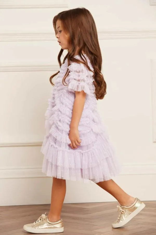 KIDS Needle and Thread Marilla Ruffle Kids Dress Purple KIDS Needle and Thread Marilla Ruffle Kids Dress Purple