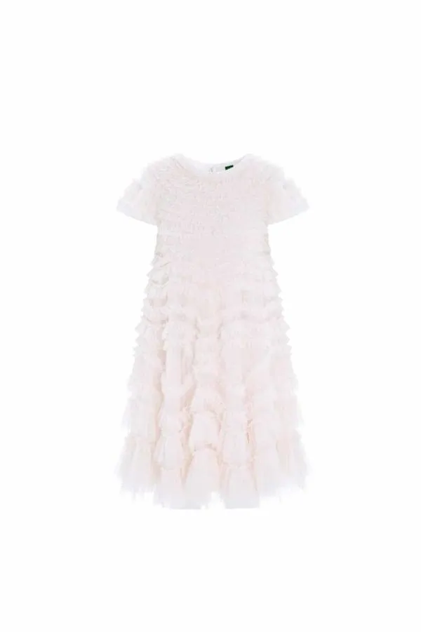 KIDS Needle and Thread Wild Rose Ruffle Kids Dress Champagne KIDS Needle and Thread Wild Rose Ruffle Kids Dress Champagne