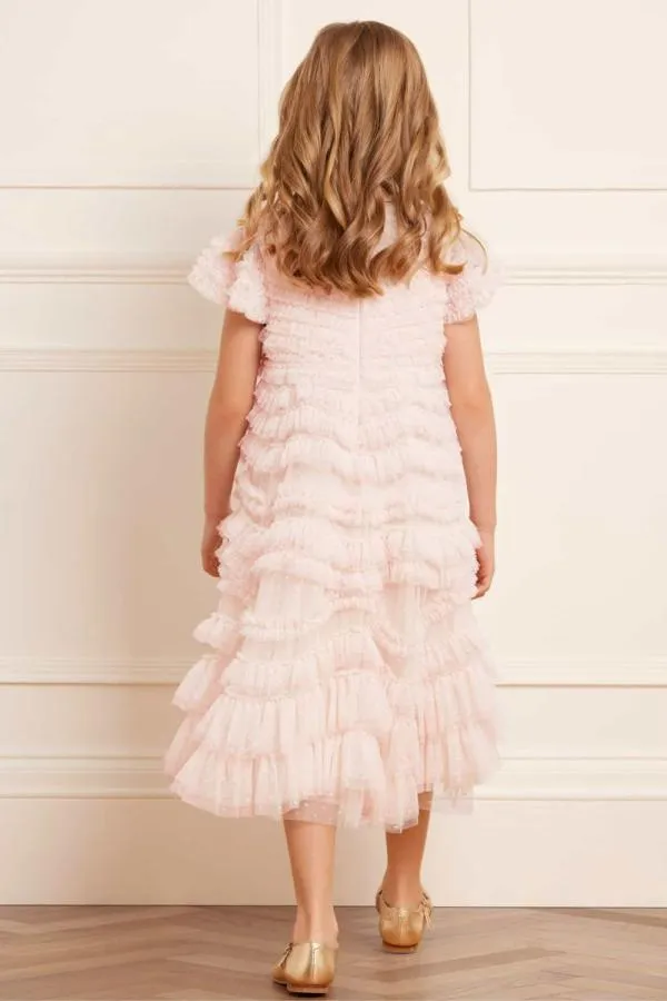KIDS Needle and Thread Wild Rose Ruffle Kids Dress Champagne KIDS Needle and Thread Wild Rose Ruffle Kids Dress Champagne