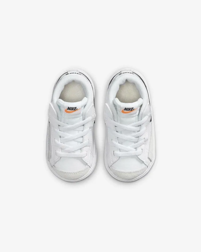 Kids Nike All Shoes Blazer Mid 03977 Whitetotal Orangeblack