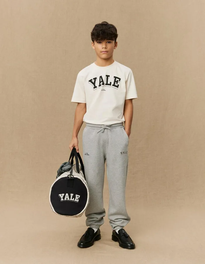 Kids Yale Sweatpants KIDS 8211 Light Grey MelangeBlack Les Deux Yale