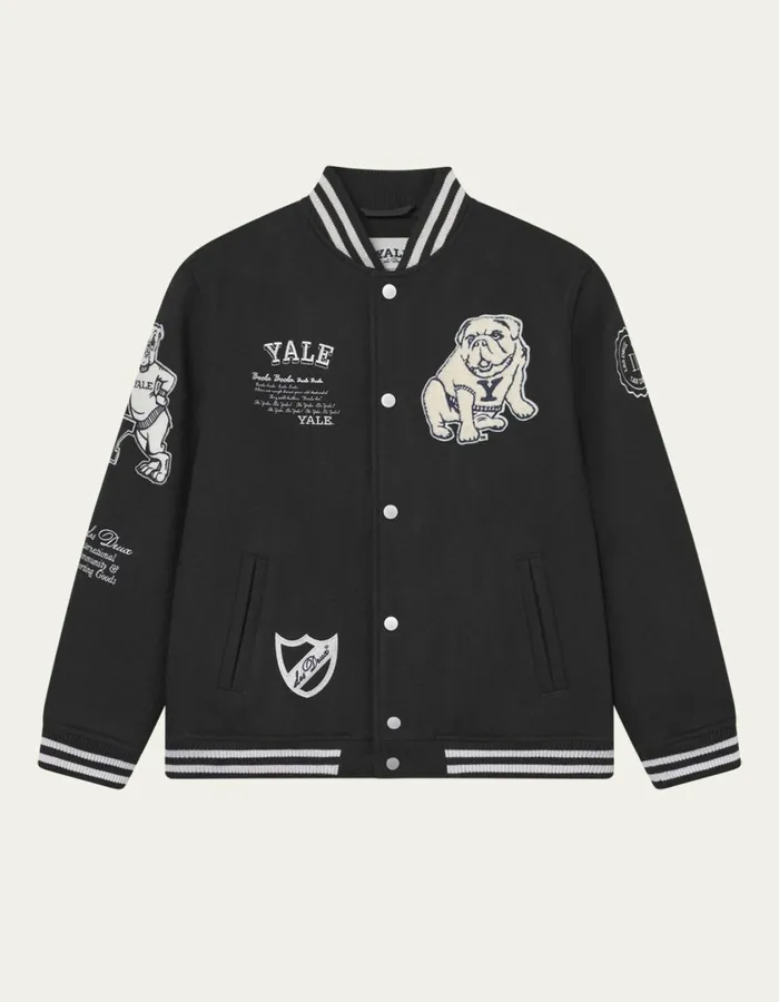 Kids Yale Wool Varsity Jacket KIDS 8211 BlackBlack Les Deux Yale