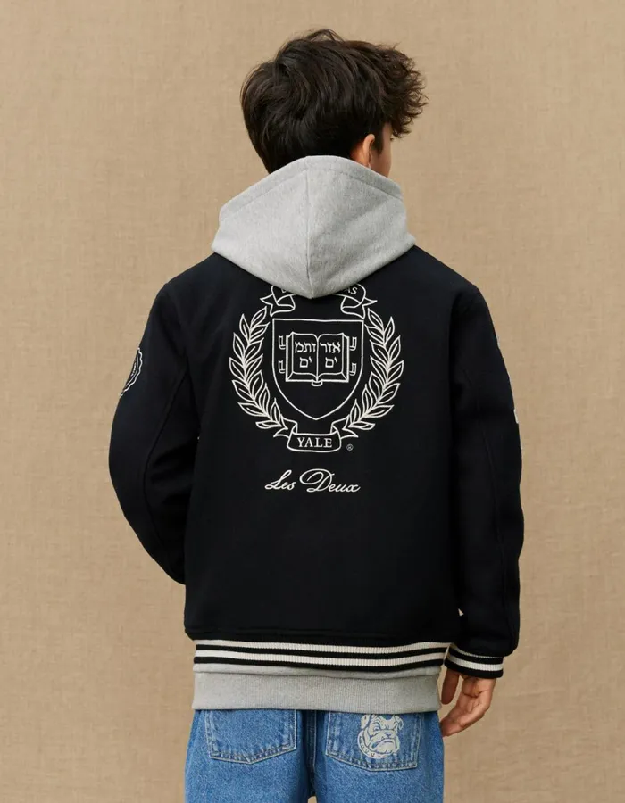 Kids Yale Wool Varsity Jacket KIDS 8211 BlackBlack Les Deux Yale