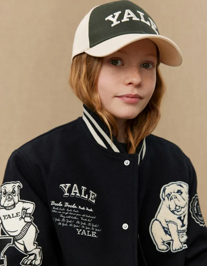 Kids Yale Wool Varsity Jacket KIDS 8211 BlackBlack Les Deux Yale