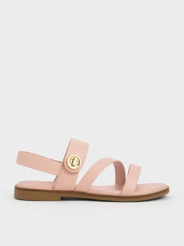 Kids Yara Girls039 Metallic Buckle Sandals 8211 Light Pink CHARLES and KEITH Shoes Kids Yara Girls039 Metallic Buckle Sandals 8211 Light Pink CHARLES and KEITH Shoes