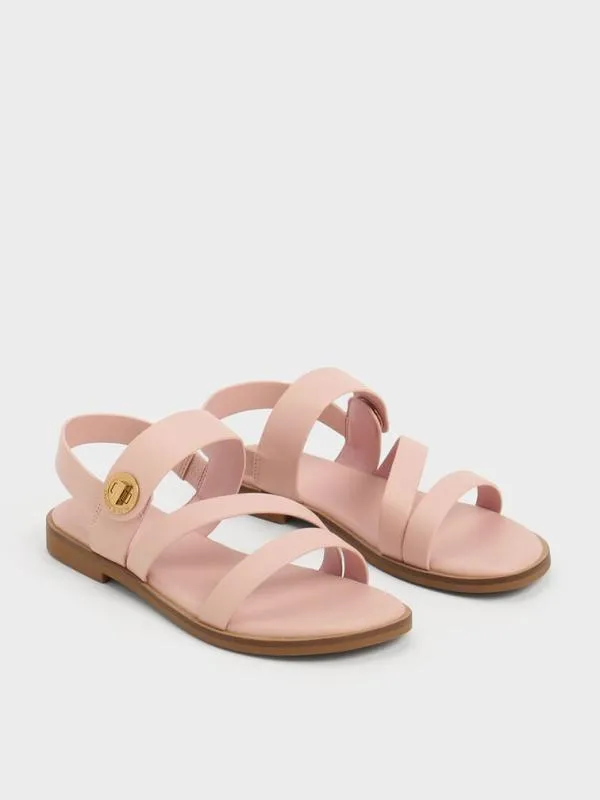 Kids Yara Girls039 Metallic Buckle Sandals 8211 Light Pink CHARLES and KEITH Shoes Kids Yara Girls039 Metallic Buckle Sandals 8211 Light Pink CHARLES and KEITH Shoes