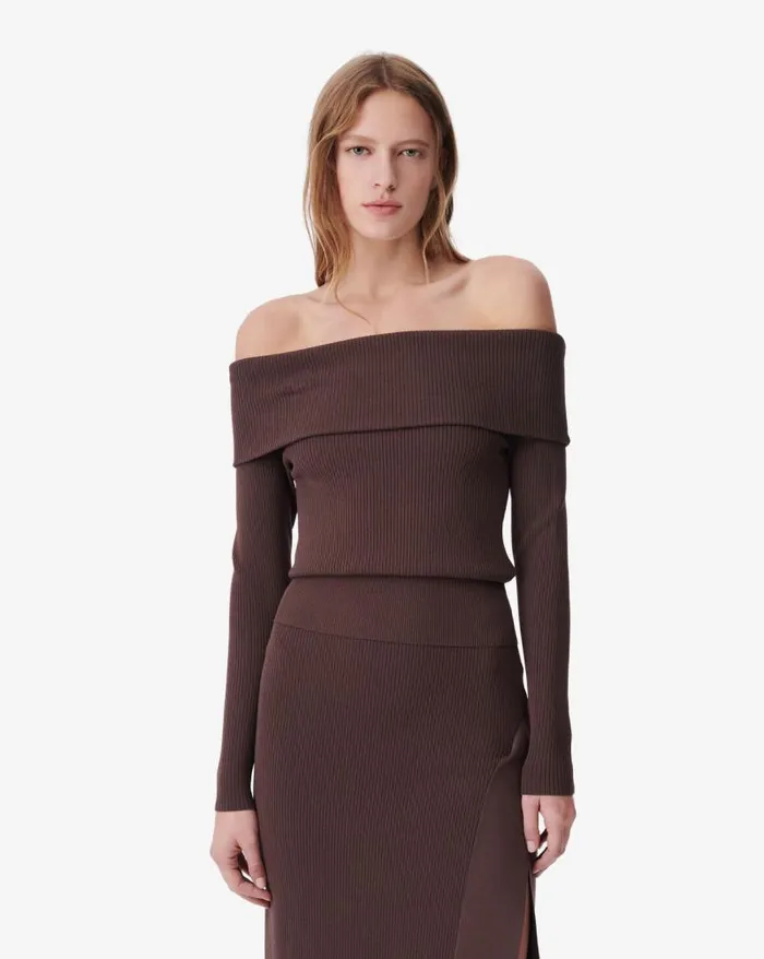 Knits Women IRO ACELIA OFFTHESHOULDER RIBBED SWEATER