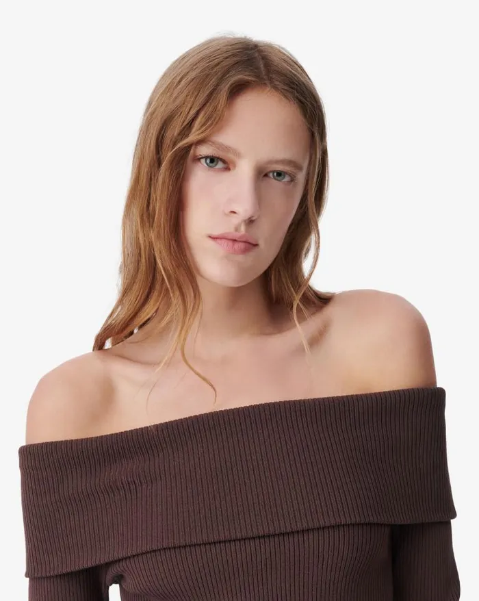 Knits Women IRO ACELIA OFFTHESHOULDER RIBBED SWEATER