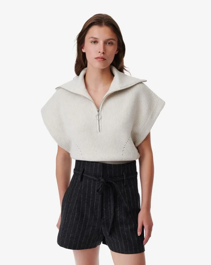 Knits Women IRO AVONA ZIPPEREDCOLLAR SWEATER