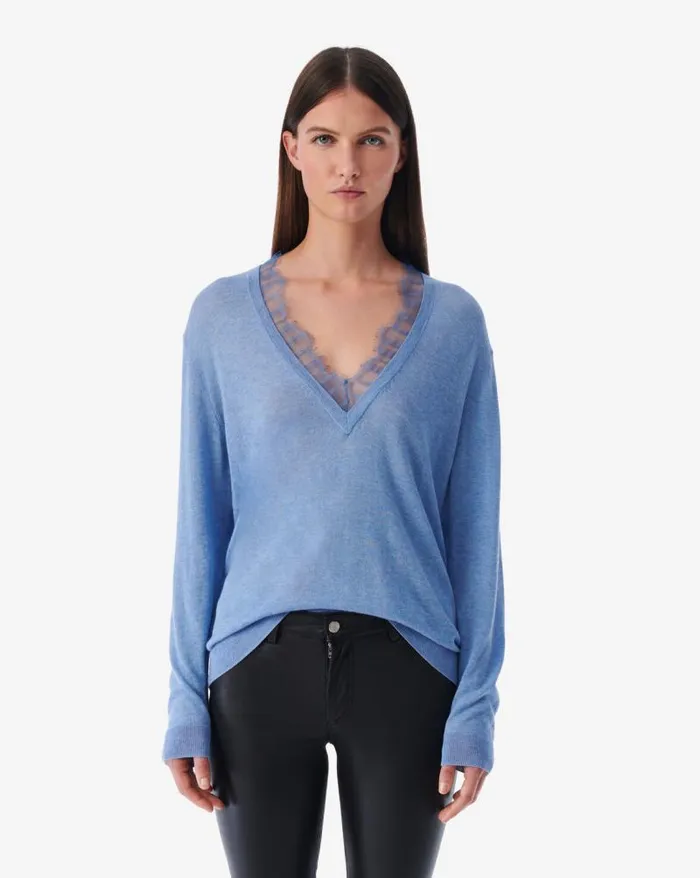 Knits Women IRO JAYDEN LACE VNECK SWEATER