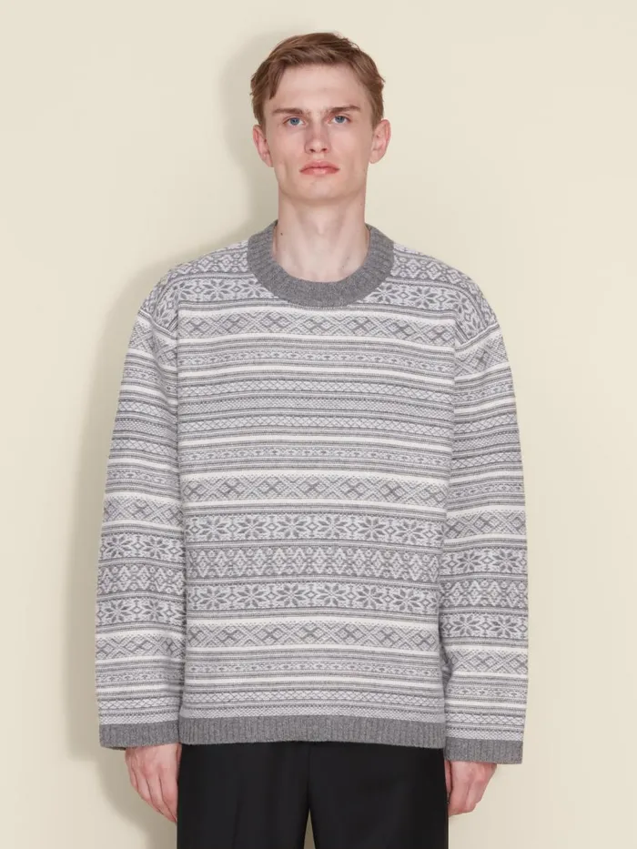 Knitwear Men Holzweiler Antarctic Nordic Crew Grey Mix