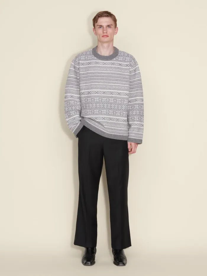 Knitwear Men Holzweiler Antarctic Nordic Crew Grey Mix