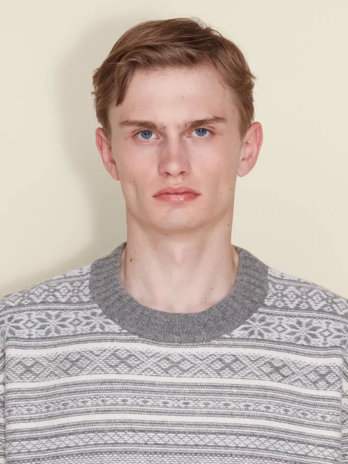 Knitwear Men Holzweiler Antarctic Nordic Crew Grey Mix