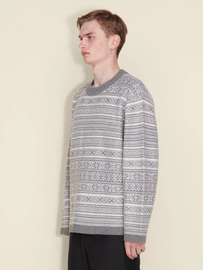 Knitwear Men Holzweiler Antarctic Nordic Crew Grey Mix