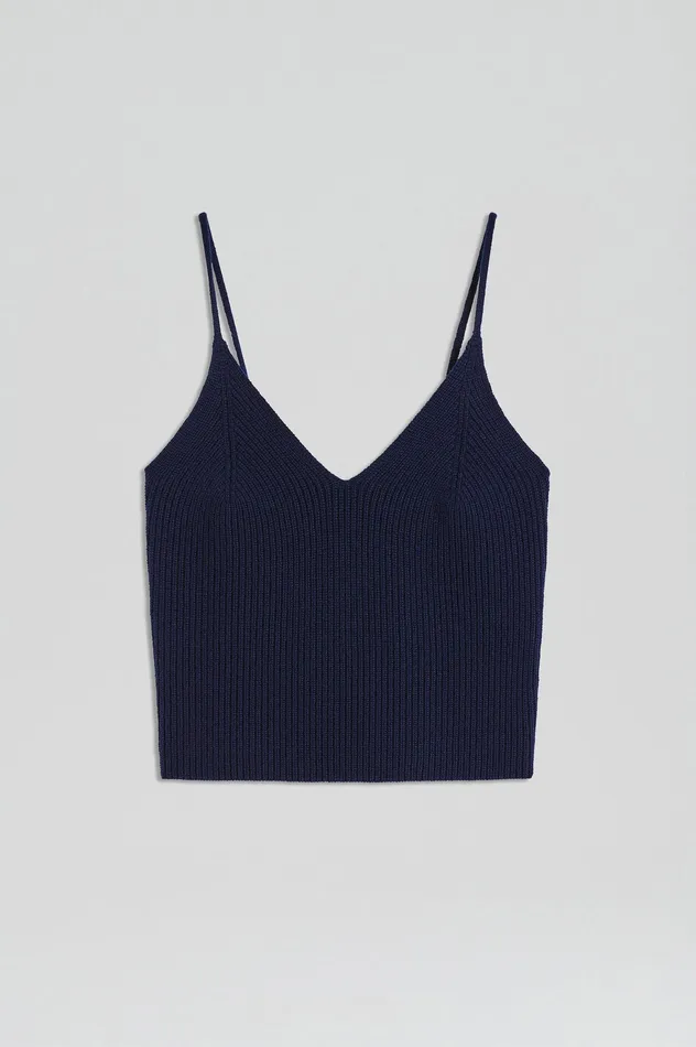 Knitwear Scanlan Theodore Women CASHMERE CAMISOLE NAVY X Knitwear Scanlan Theodore Women CASHMERE CAMISOLE NAVY X