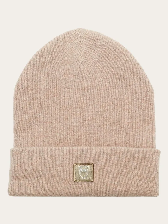 KnowledgeCotton Apparel Accessories Kids Wool Beanie Kelp Melange 8211 Kids