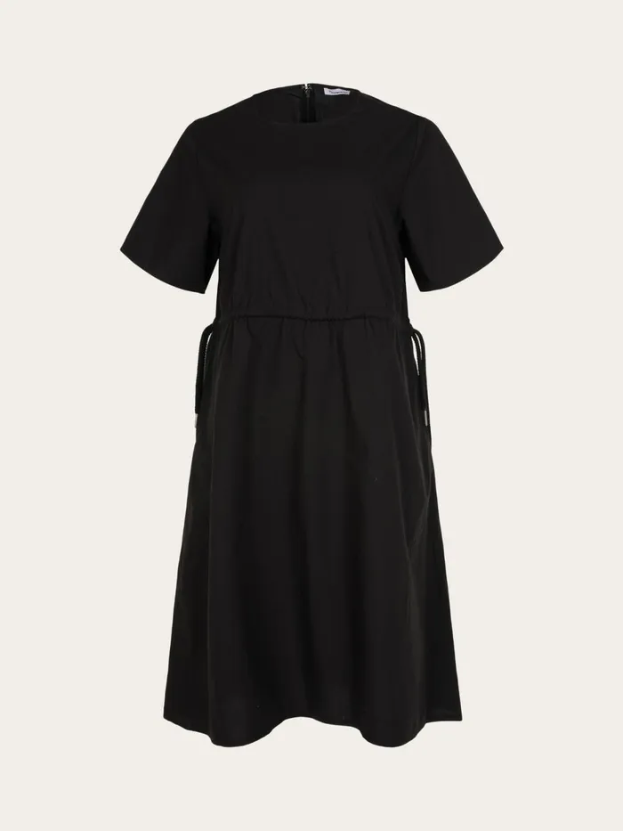 KnowledgeCotton Apparel Dresses And Skirts Poplin Oneck Short Sleevd Dress Black Jet 8211 Women KnowledgeCotton Apparel Dresses And Skirts Poplin Oneck Short Sleevd Dress Black Jet 8211 Women