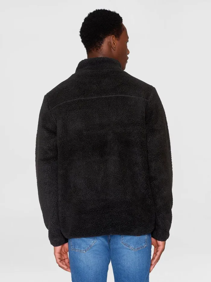 KnowledgeCotton Apparel Fleece Teddy Fleece Zip Sweat Black Jet 8211 Men KnowledgeCotton Apparel Fleece Teddy Fleece Zip Sweat Black Jet 8211 Men