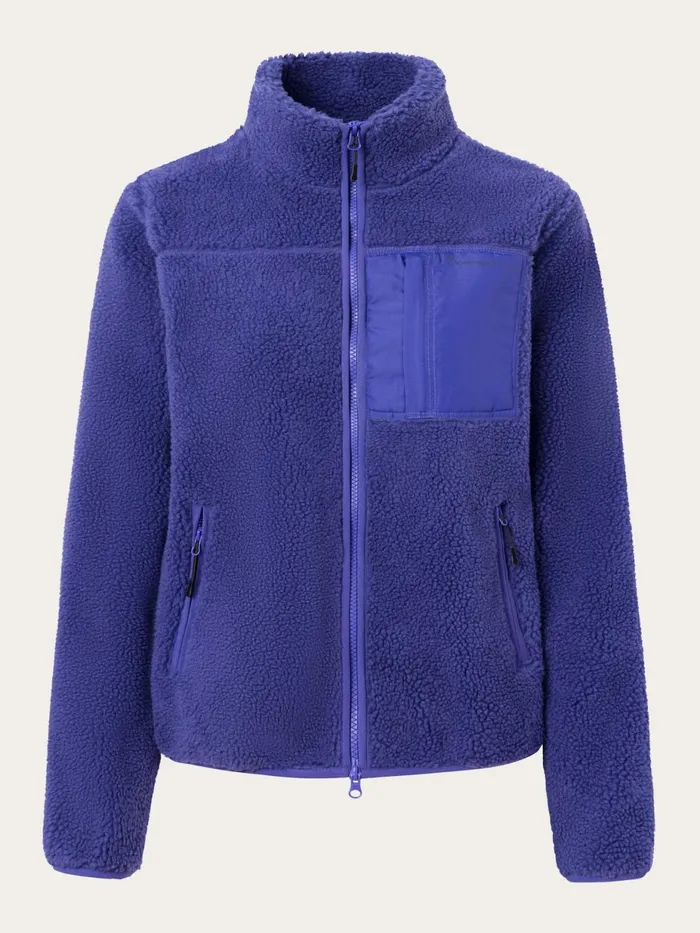 KnowledgeCotton Apparel Fleeces And Jackets Teddy High Neck Zip Jacket Deep Purple 8211 Women