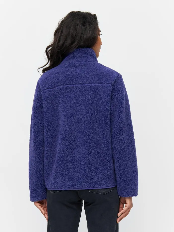 KnowledgeCotton Apparel Fleeces And Jackets Teddy High Neck Zip Jacket Deep Purple 8211 Women