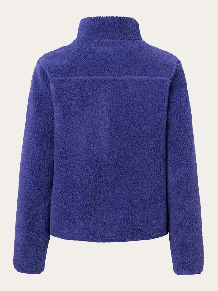 KnowledgeCotton Apparel Fleeces And Jackets Teddy High Neck Zip Jacket Deep Purple 8211 Women