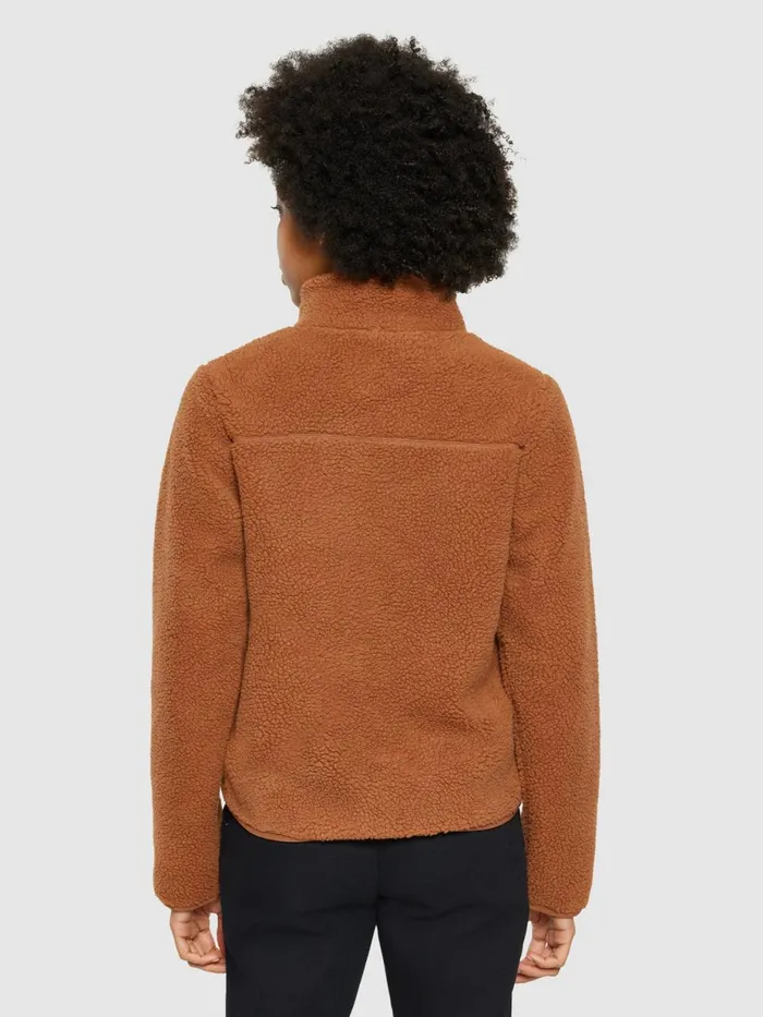 KnowledgeCotton Apparel Fleeces And Jackets Teddy High Neck Zip Jacket Mocha Bisque 8211 Women KnowledgeCotton Apparel Fleeces And Jackets Teddy High Neck Zip Jacket Mocha Bisque 8211 Women