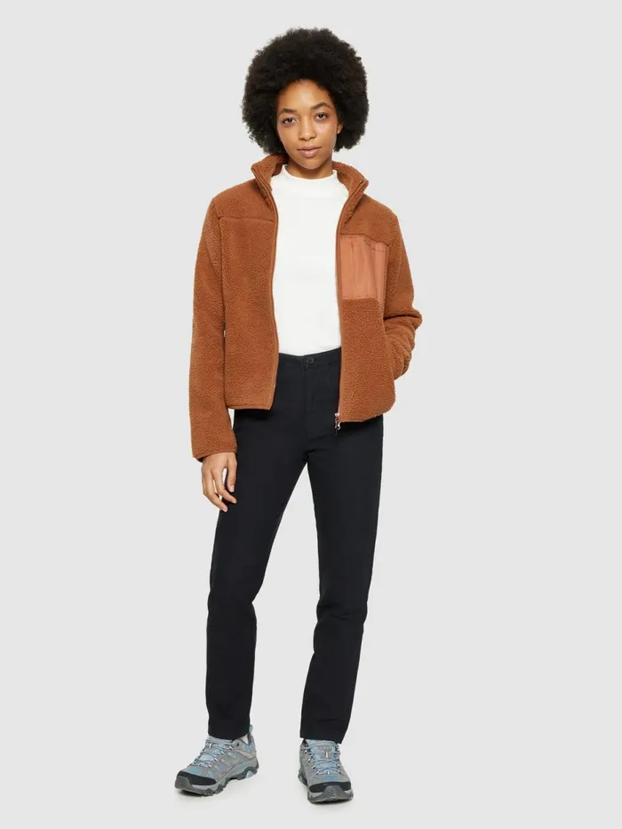 KnowledgeCotton Apparel Fleeces And Jackets Teddy High Neck Zip Jacket Mocha Bisque 8211 Women KnowledgeCotton Apparel Fleeces And Jackets Teddy High Neck Zip Jacket Mocha Bisque 8211 Women