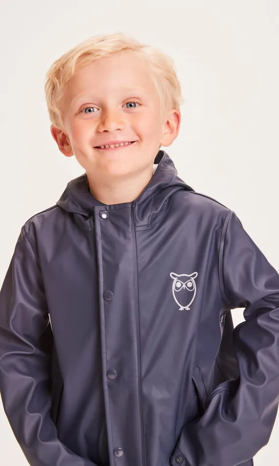 KnowledgeCotton Apparel Jackets Short Rain Jacket Total Eclipse 8211 Kids