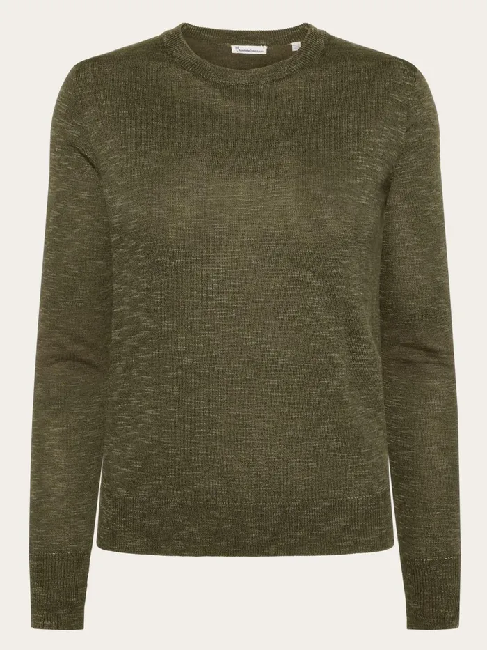 KnowledgeCotton Apparel Knits Crew Neck Knit Tencel Forrest Night 8211 Women