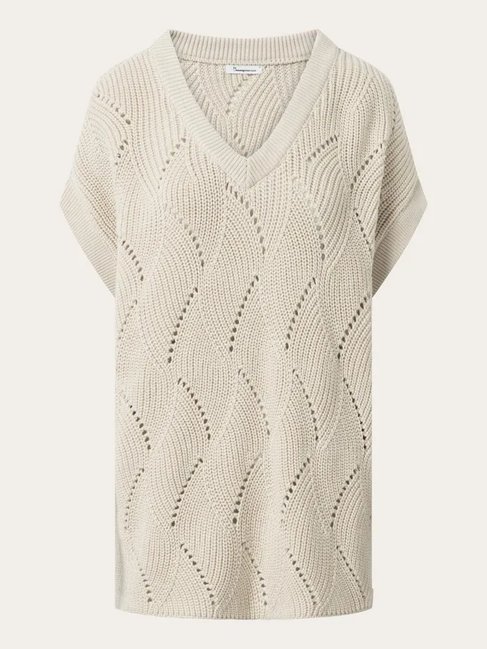 KnowledgeCotton Apparel Knits Oversized Vneck Knit Vest Buttercream 8211 Women KnowledgeCotton Apparel Knits Oversized Vneck Knit Vest Buttercream 8211 Women