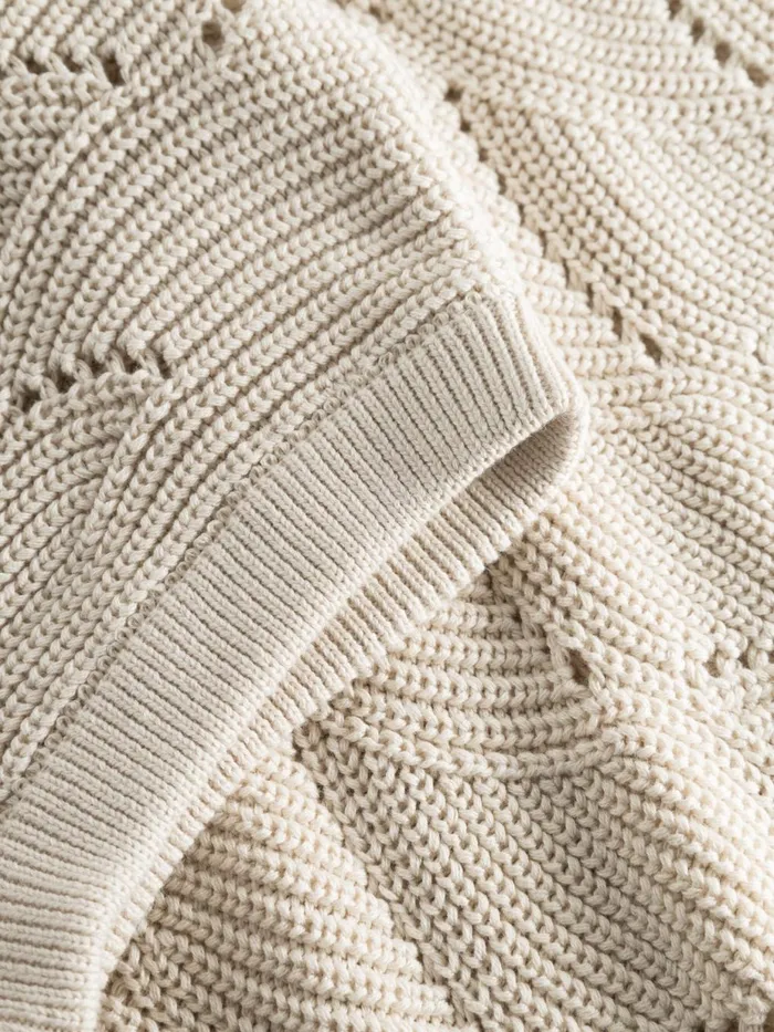 KnowledgeCotton Apparel Knits Oversized Vneck Knit Vest Buttercream 8211 Women
