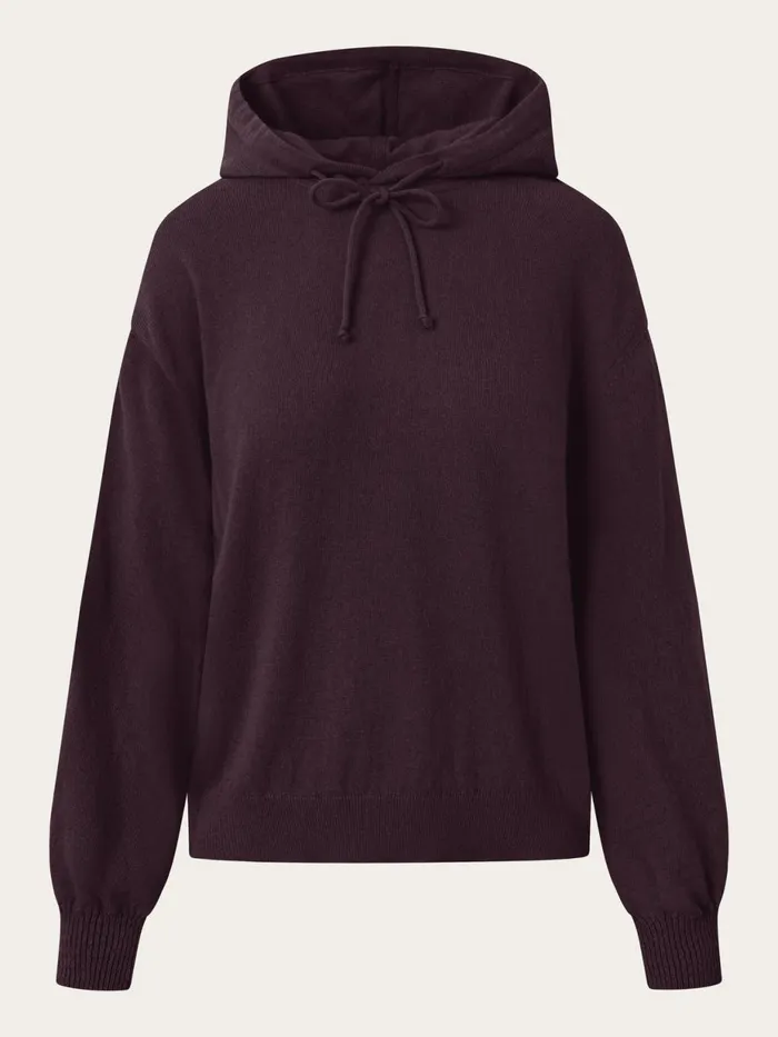 KnowledgeCotton Apparel Knits Wool Hood Knit Chocolate Plum 8211 Women