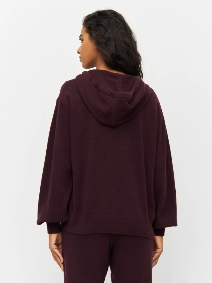 KnowledgeCotton Apparel Knits Wool Hood Knit Chocolate Plum 8211 Women KnowledgeCotton Apparel Knits Wool Hood Knit Chocolate Plum 8211 Women