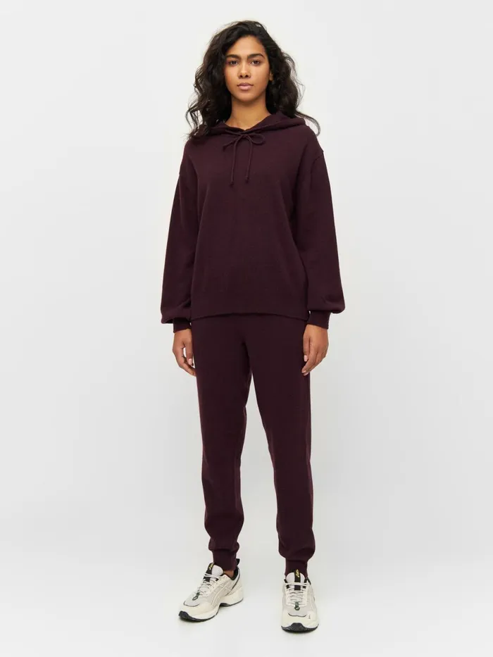 KnowledgeCotton Apparel Knits Wool Hood Knit Chocolate Plum 8211 Women KnowledgeCotton Apparel Knits Wool Hood Knit Chocolate Plum 8211 Women