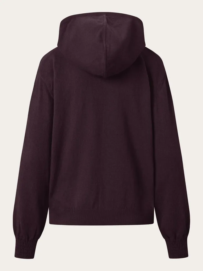 KnowledgeCotton Apparel Knits Wool Hood Knit Chocolate Plum 8211 Women KnowledgeCotton Apparel Knits Wool Hood Knit Chocolate Plum 8211 Women