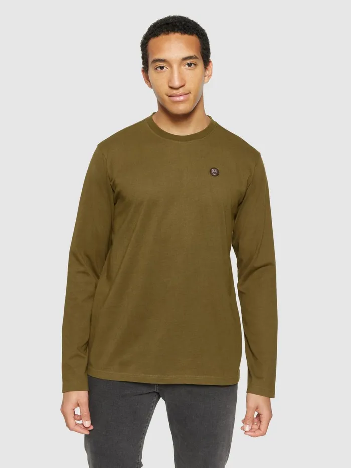 KnowledgeCotton Apparel Long Sleeves Badge Long Sleeve Item Colour 8211 Men KnowledgeCotton Apparel Long Sleeves Badge Long Sleeve Item Colour 8211 Men