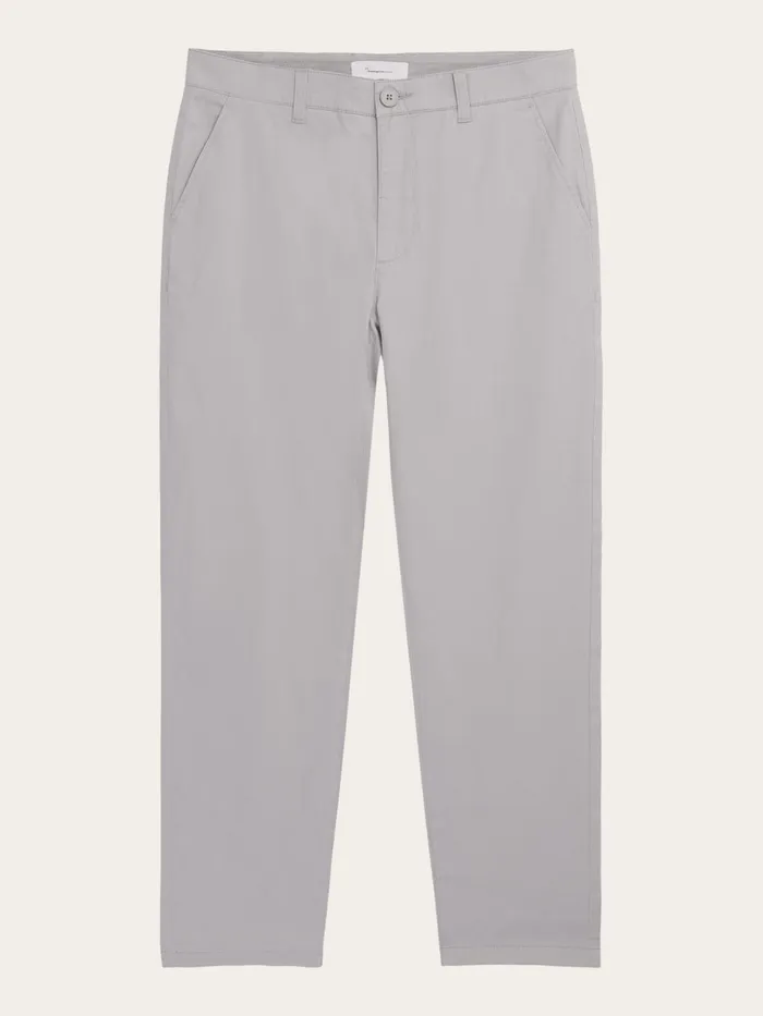 KnowledgeCotton Apparel Pants CHUCK Regular Chino Poplin Pant Alloy 8211 Men