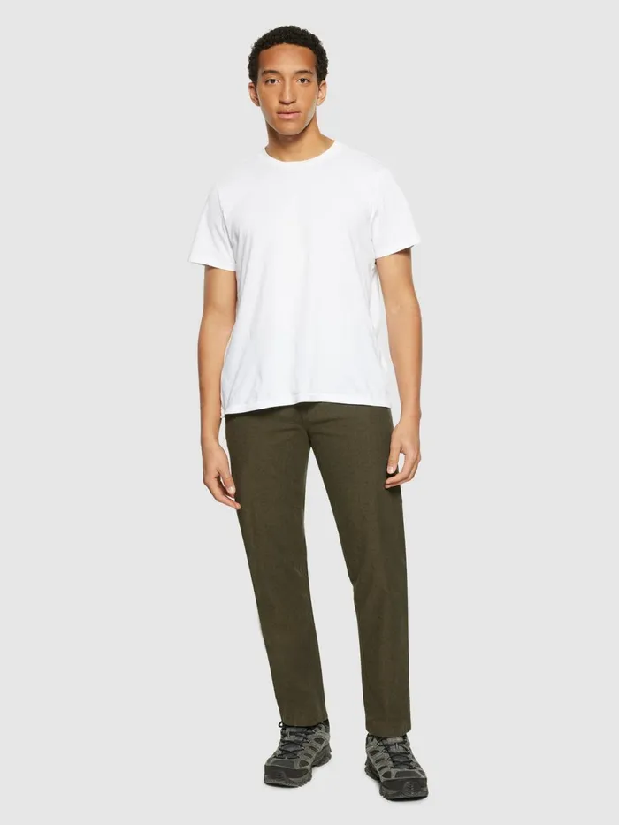KnowledgeCotton Apparel Pants CHUCK Regular Flannel Chino Pants Dark Olive 8211 Men KnowledgeCotton Apparel Pants CHUCK Regular Flannel Chino Pants Dark Olive 8211 Men