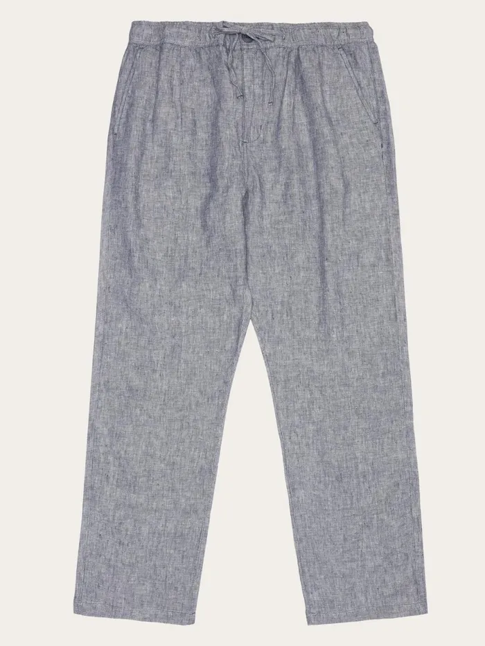 KnowledgeCotton Apparel Pants Loose Linen Pant Vintage Indigo 8211 Men