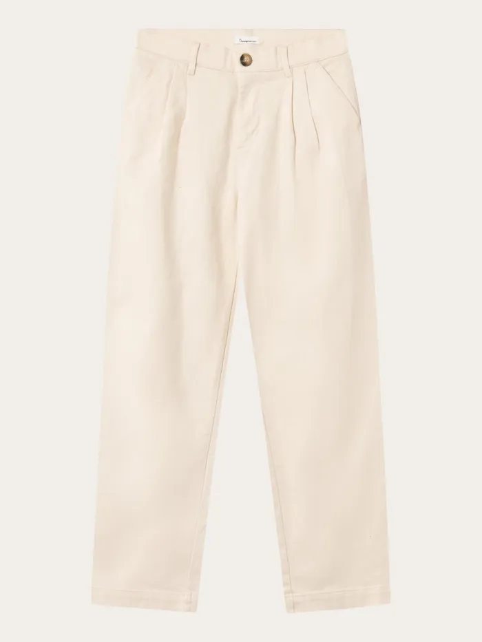 KnowledgeCotton Apparel Pants POSEY Wide Highrise Twill Pants Buttercream 8211 Women KnowledgeCotton Apparel Pants POSEY Wide Highrise Twill Pants Buttercream 8211 Women