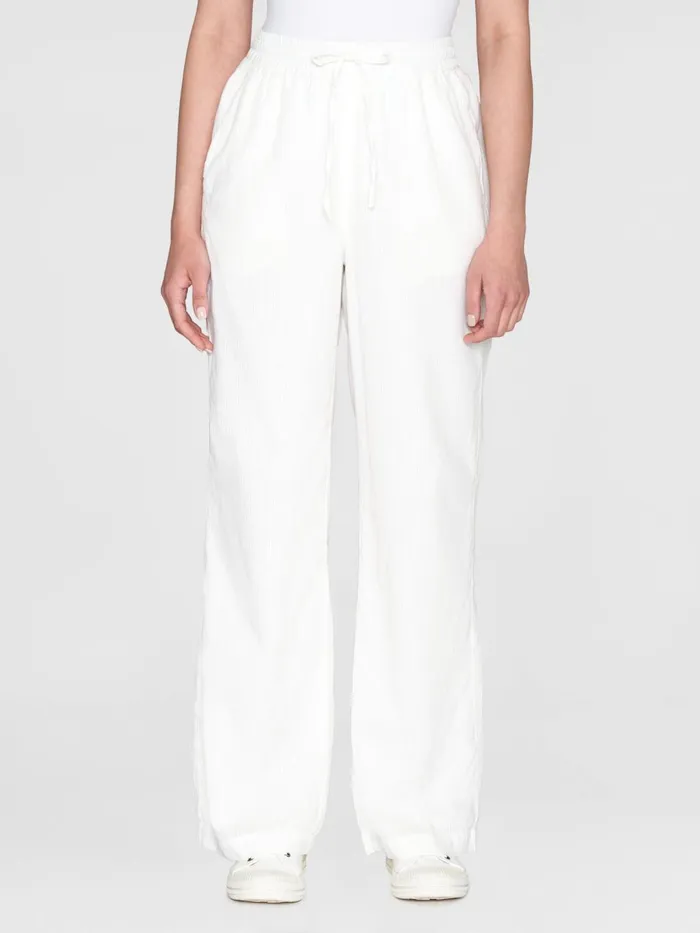KnowledgeCotton Apparel Pants POSEY Wide Midrise Stripe Structure Pants Gotsvegan 8211 Women