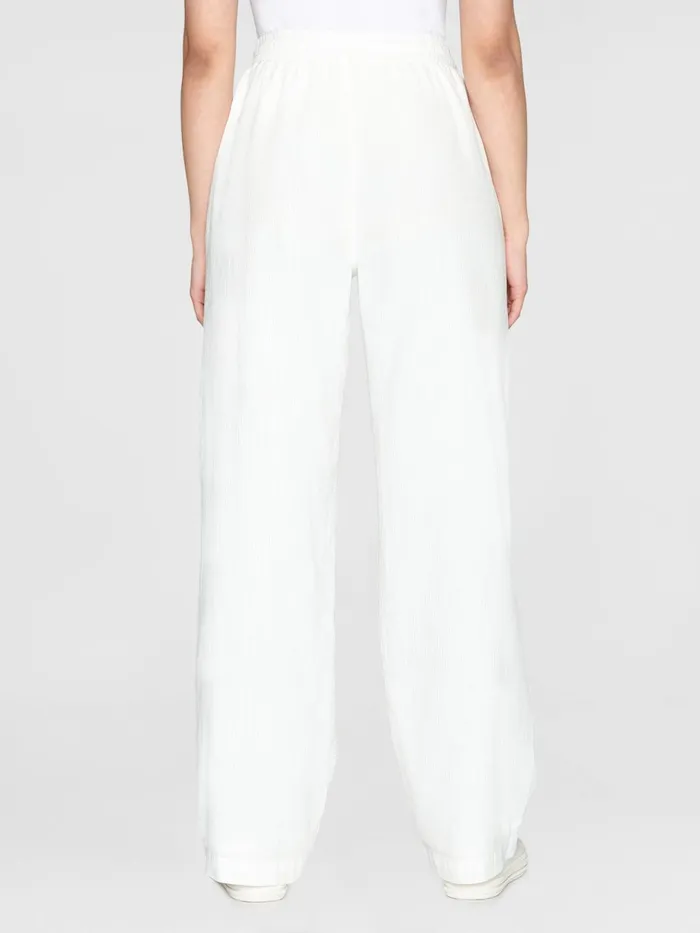 KnowledgeCotton Apparel Pants POSEY Wide Midrise Stripe Structure Pants Gotsvegan 8211 Women