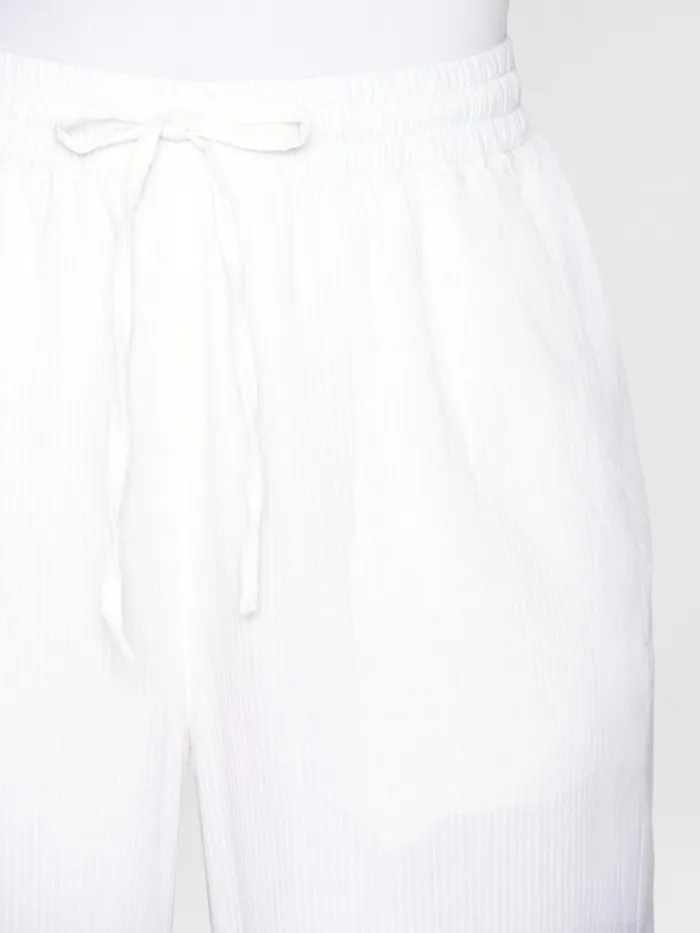 KnowledgeCotton Apparel Pants POSEY Wide Midrise Stripe Structure Pants Gotsvegan 8211 Women