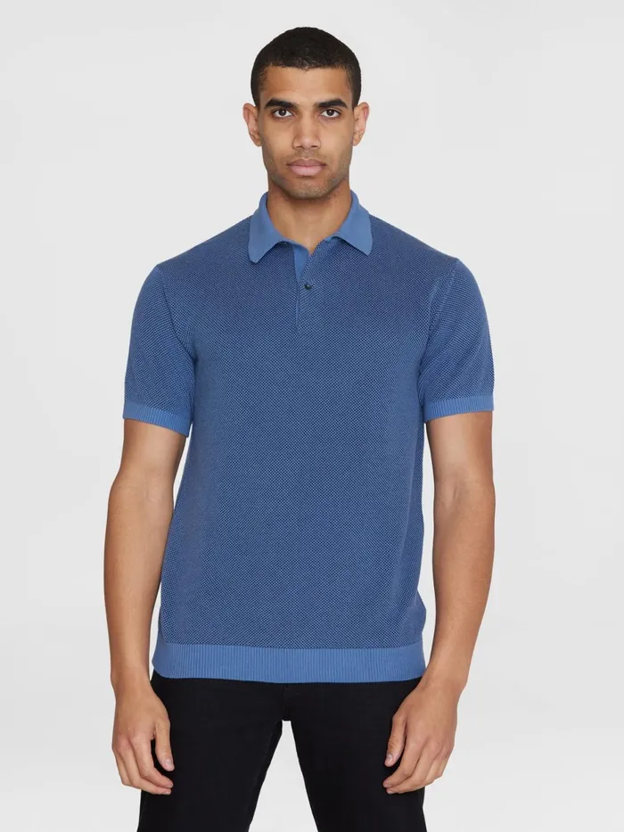 KnowledgeCotton Apparel Polo Shirts Regular Two Toned Knitted Short Sleeved Polo Gotsvegan 8211 Men KnowledgeCotton Apparel Polo Shirts Regular Two Toned Knitted Short Sleeved Polo Gotsvegan 8211 Men