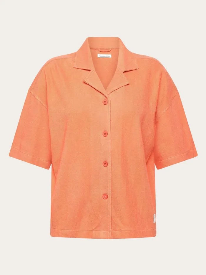 KnowledgeCotton Apparel Shirts Boucl Short Sleeved Shirt Gotsvegan 8211 Women