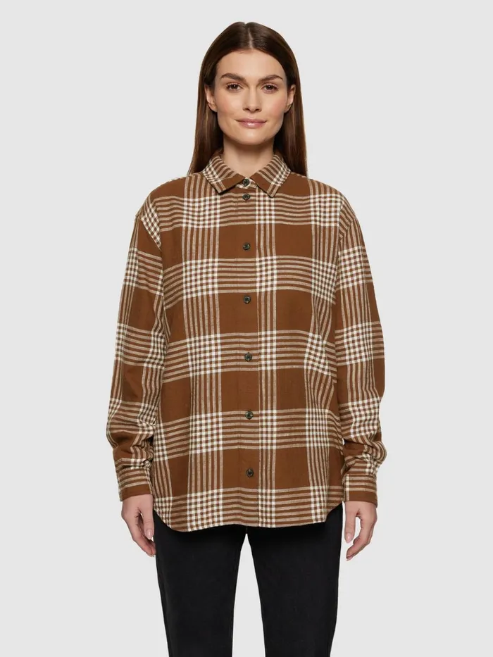 KnowledgeCotton Apparel Shirts Loose Check Flannel Shirt Gotsvegan 8211 Women KnowledgeCotton Apparel Shirts Loose Check Flannel Shirt Gotsvegan 8211 Women