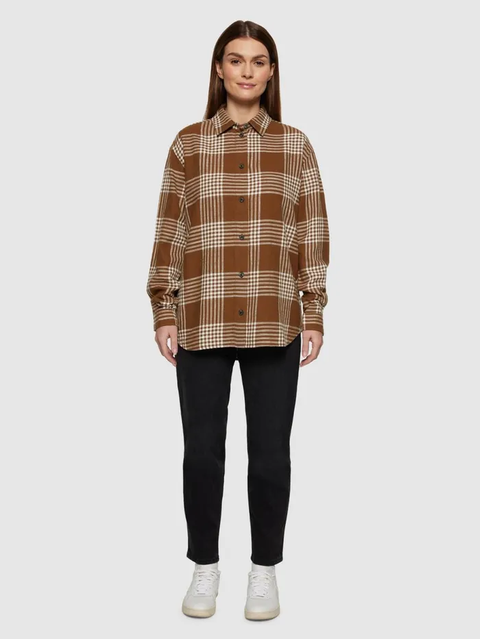 KnowledgeCotton Apparel Shirts Loose Check Flannel Shirt Gotsvegan 8211 Women KnowledgeCotton Apparel Shirts Loose Check Flannel Shirt Gotsvegan 8211 Women