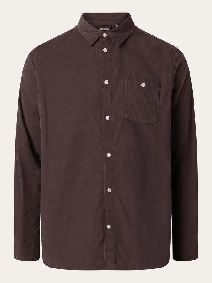 KnowledgeCotton Apparel Shirts Regular Fit Corduroy Shirt Chocolate Plum 8211 Men KnowledgeCotton Apparel Shirts Regular Fit Corduroy Shirt Chocolate Plum 8211 Men