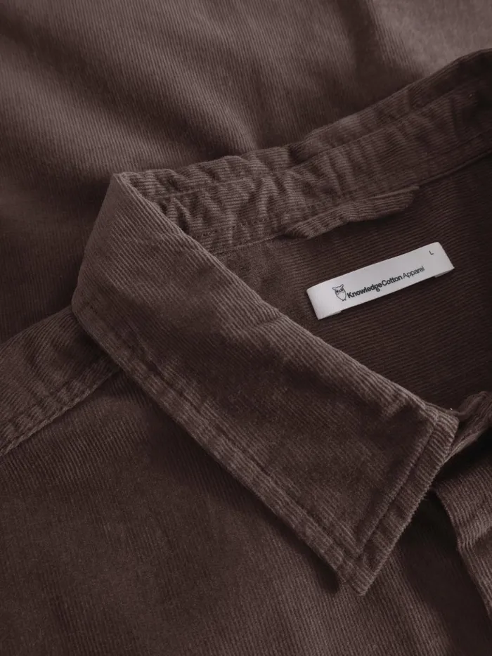 KnowledgeCotton Apparel Shirts Regular Fit Corduroy Shirt Chocolate Plum 8211 Men KnowledgeCotton Apparel Shirts Regular Fit Corduroy Shirt Chocolate Plum 8211 Men