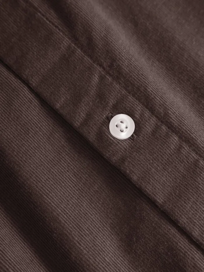KnowledgeCotton Apparel Shirts Regular Fit Corduroy Shirt Chocolate Plum 8211 Men KnowledgeCotton Apparel Shirts Regular Fit Corduroy Shirt Chocolate Plum 8211 Men